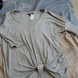 Vneck Heather gray blouse